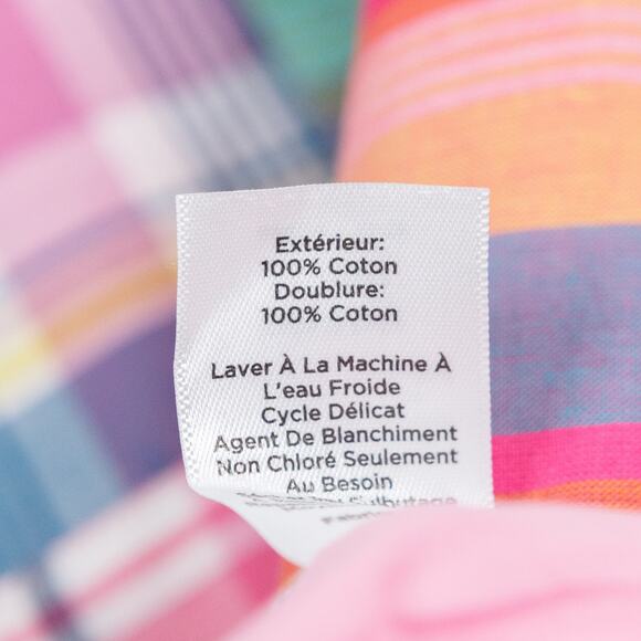 TALBOTS Patchwork Madras Plaid Shift Dress Preppy Classic Coastal Pink Sz 10 - Picture 7 of 7